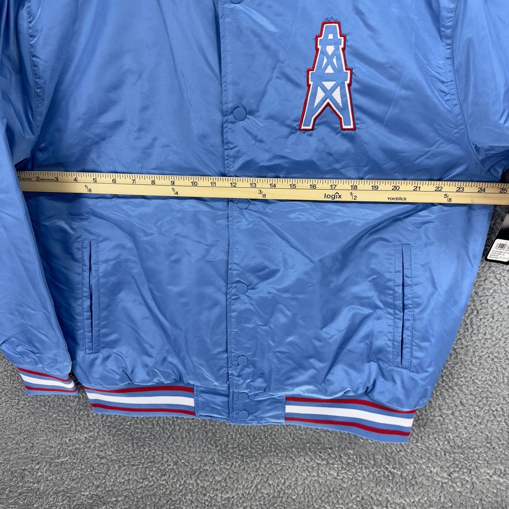 NFL Jackets Mens Medium Tennessee Huston Oilers Football Varsity Letterman Snap - Picture 7 of 11